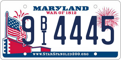 MD license plate 9BI4445