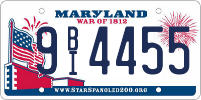 MD license plate 9BI4455