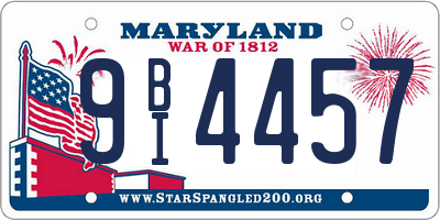 MD license plate 9BI4457