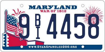 MD license plate 9BI4458
