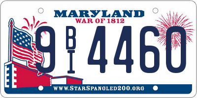 MD license plate 9BI4460