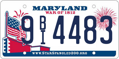 MD license plate 9BI4483