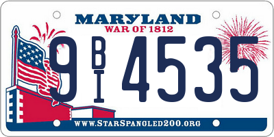MD license plate 9BI4535