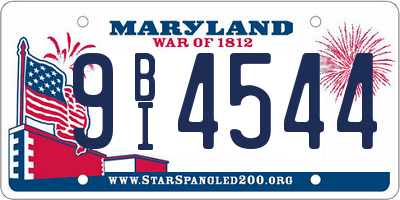 MD license plate 9BI4544