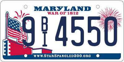 MD license plate 9BI4550