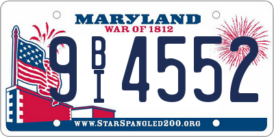 MD license plate 9BI4552