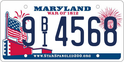 MD license plate 9BI4568