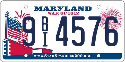 MD license plate 9BI4576