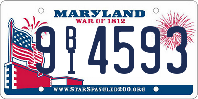 MD license plate 9BI4593