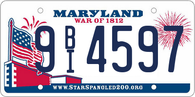 MD license plate 9BI4597