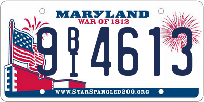 MD license plate 9BI4613
