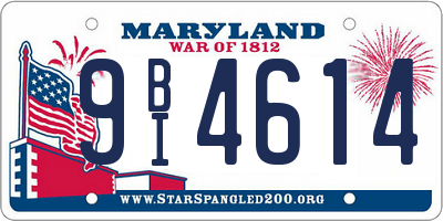 MD license plate 9BI4614