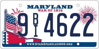 MD license plate 9BI4622