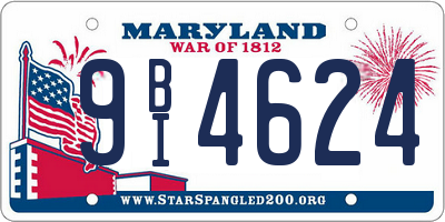 MD license plate 9BI4624