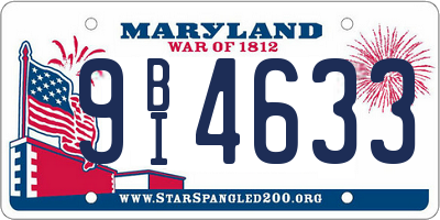 MD license plate 9BI4633