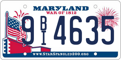 MD license plate 9BI4635