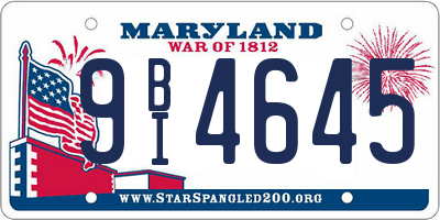 MD license plate 9BI4645