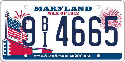 MD license plate 9BI4665