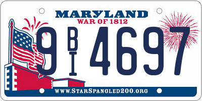 MD license plate 9BI4697