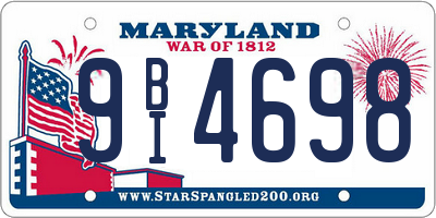 MD license plate 9BI4698