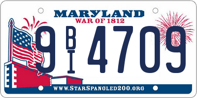 MD license plate 9BI4709