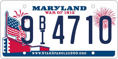 MD license plate 9BI4710
