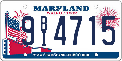 MD license plate 9BI4715