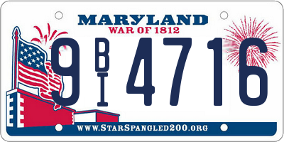 MD license plate 9BI4716