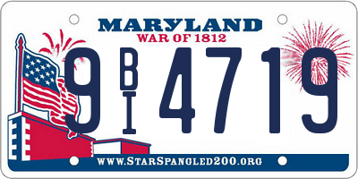 MD license plate 9BI4719