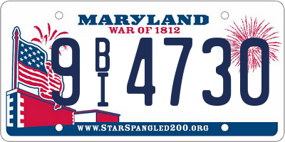 MD license plate 9BI4730