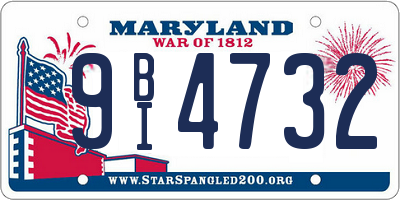 MD license plate 9BI4732