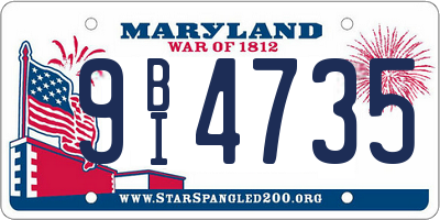 MD license plate 9BI4735