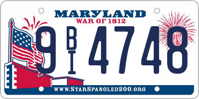 MD license plate 9BI4748