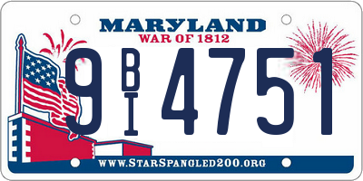 MD license plate 9BI4751