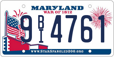 MD license plate 9BI4761