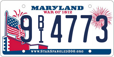 MD license plate 9BI4773