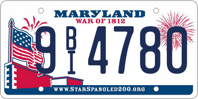 MD license plate 9BI4780