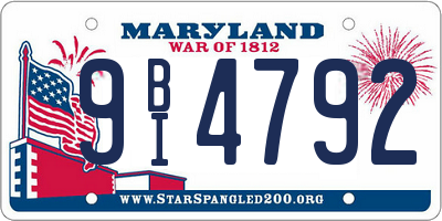 MD license plate 9BI4792