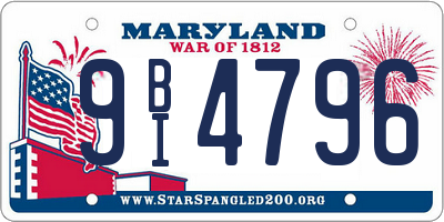 MD license plate 9BI4796