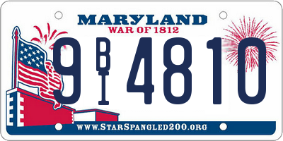 MD license plate 9BI4810
