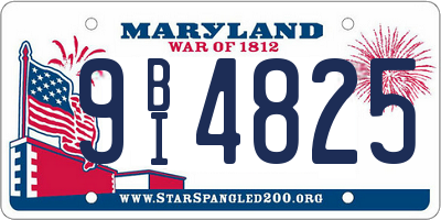 MD license plate 9BI4825
