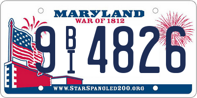 MD license plate 9BI4826