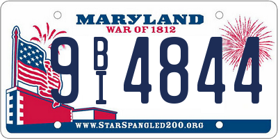 MD license plate 9BI4844