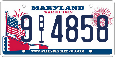 MD license plate 9BI4858