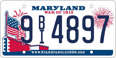 MD license plate 9BI4897
