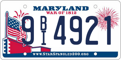 MD license plate 9BI4921