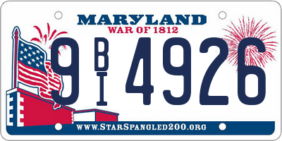 MD license plate 9BI4926