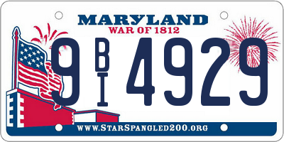 MD license plate 9BI4929