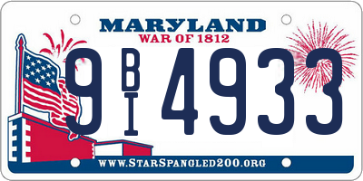 MD license plate 9BI4933