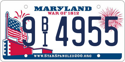 MD license plate 9BI4955